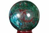 Polished Malachite & Chrysocolla Sphere - Peru #211048-1